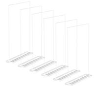 Comzantor 6 Pezzi Espositore Plexiglass A4, Porta Menu da Tavolo, Espositori da Tavolo, Cornice per Foto Trasparente, Supporto per Poster in Acrilico, T Forma Porta-avvisi, per Ristorante, Negozio