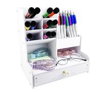 Comzantor Bianco Portapenne Da Scrivania, Porta Penne Oggetti Scrivania Pennarelli, Organizzatore per Pennarelli Cancelleria, Contenitore per Penne, Accessori Scrivania, Casa, Ufficio E Scuola.