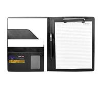 Comzantor Cartelline Portadocumenti A4, Cartellina Porta Documenti, Cartella Portadocumenti A4 PU Pelle, Portablocco A4 con Pinza, Porta Block Notes Clipboard con Portapenne, per Ufficio e Conferenze