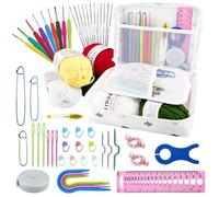Comzantor Kit per Crochet e Borracci - 58 Pezzi Completo per Inizianti, Amigurumi, Borse DIY