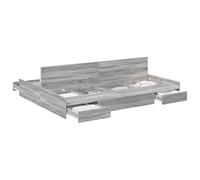 Con 4 cassetti Struttura letto contenitore Moderna Grigio Sonoma 135x190 cm | Letto contenitore Grigio Sonoma 135x190 cm con cassetti, struttura letto matrimoniale in legno massello con testiera,