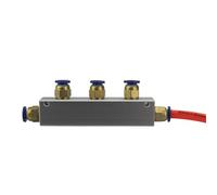 Con accoppiatore push-in da 8 mm 2 3 4 5 6 7 8 9 10 modi Splitter pneumatico in alluminio massiccio for collettore aria 20x25mm LxH(4 Way 6 Port)