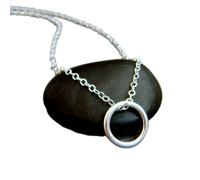con anello Collana in argento sterling 925. Piccolo cerchio semplice gioiello quotidiano. Delicato argento sterling. Minimalista. Anello dell'eternità|con catena da 18 pollici|placcato argento|_2670