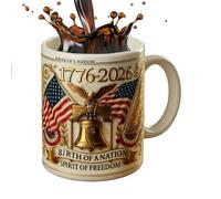 con Bandiera Americana | Coppa Souvenir Patriottico del 250° Anniversario | 1776-2026 da Caffè in Ceramica con Bandiera degli Stati | per Appassionati di Storia, Papà, Madre, Nonni