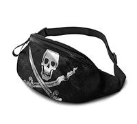 con bandiera pirata nera con teschio e ossa incrociate con cinturino regolabile per uomo donna all'aperto sport corsa palestra viaggio