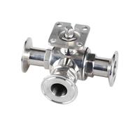 Con base attuatore 19-102 mm 1,5" - 4" Tri Clamp TL Port Tee Valvola a sfera 304 316 Acciaio inossidabile sanitario Homebrew Senza maniglia(SUS304 89mm K106,L Port)
