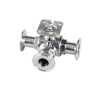 Con base attuatore 19-102 mm 1,5" - 4" Tri Clamp TL Port Tee Valvola a sfera in acciaio inossidabile 304 316 Homebrew Senza maniglia(SUS304 51mm K64,T Port)