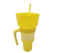 con cannuccia per stadio, 2 in 1, con cannuccia combinata, tazze da viaggio che cambiano colore con acqua ghiacciata, tazze popcorn con cannuccia, per snack, tazze per bambini