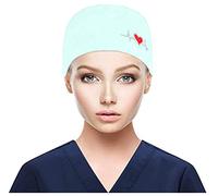 Con cappello Bouffant Cap Donna Stampa per Mens Scrub con Fascia Sudore e Cappelli Abbigliamento Campionato, Verde chiaro, Taglia unica