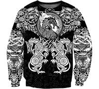 Con cappuccio di stampa 3d del drago celtico vintage per uomini, nordico di Odin Fai da te Felpa pullover personalizzata, vestito di coppia harajuku in stile punk hip-hop di strada
