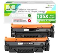 Con Chip 135X W1350X (135A W1350A) Cartucce Toner Compatibili 2 Nero per M207dw M209 M209d M209dw MFP M234 M234d M234dw M234sdw M234sdn M235sdw, Non Compatibile con Stampante che Terminano con "e"