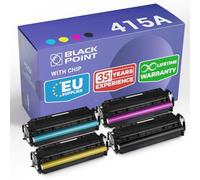 [CON CHIP] Black Point Set di 4 Cartucce Toner per HP 415A HP 415X W2030A W2031A W2032A W2033A per HP Color Laserjet Pro M454dn M454dw MFP M479dw MFP M479fdn MFP M479fdw MFP M479fnw - Certificato TÜV