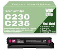 Con chip, cartucce toner compatibili C235 C230 006R04383, 006R04384, 006R04385, 006R04386, toner a colori ad alta capacità per Xerox C235 C230 Stampanti,Magenta-C230