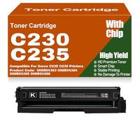 Con chip per cartucce toner C235 C230, cartuccia toner di ricambio compatibile ad alta capacità, ad alta resa per Xerox C235 C230 Accessori per stampanti 1500 pagine,C230-Black