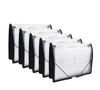 con chiusura a patta e cavo, sacchetto per documenti trasparente impermeabile, espansione da 7 cm, cartella espandibile con lettera A4, per casa, ufficio, confezione da 5