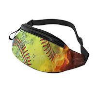 con cintura regolabile Arancione Softball Baseball On Fire and Water Print Fashion Casual \u200per viaggiare, escursionismo, ciclismo, corsa, unisex.