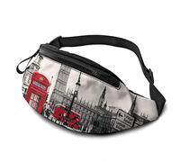 con cintura regolabile Cabina telefonica rossa London Street Print Fashion Casual \u200per viaggiare, escursionismo, ciclismo, corsa, unisex.