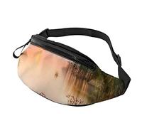 con cintura regolabile Vista lago con fiori Foglie Stampa Moda casual a u20ac u203 per viaggiare Escursioni in bicicletta Corsa, Unisex.