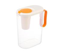 con coperchio - Caraffa ecologica con coperchio | con filtro acqua trasparente da 2 litri con manico, grande per tè freddo, contenitore per bevande, stoviglie per feste, co