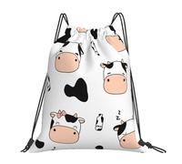 con Coulisse Borsa Coulisse Cute Funny Cow Head Zainetti Unisex Sacca Sportiva per Spiaggia Yoga Festival 36X42cm