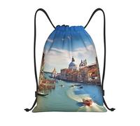 con Coulisse Borsa Coulisse Grand Canal in Italy Print Zainetto Fashion Sacca Sportivo per Adulto Yoga Vacanze 36X42cm