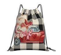con Coulisse Borsa Coulisse Love Truck Balloon Happy Love's Day Zaino Scuola Leggero Sacca Sportiva Palestra per Sport Viaggi Piscina 36X42cm