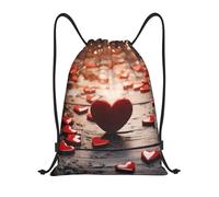 con Coulisse Borsa Coulisse Red Romantic of Hearts Print Zaino Scuola Fashion Sacco Sportive per Vacanze Yoga Sport 36X42cm