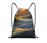 con Coulisse Borsa Sportiva da Palestra Dawn Ocean Waves Gym Sack Leggero Sacca Sportivo per Uomo Yoga Piscina 36X42cm