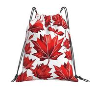 con Coulisse Coulisse Tasche Red Fall Maple Leaves Autumn Zaino Palestras Fashion Sacca Sportiva Palestra per Spiaggia Adulto All'aperto 36X42cm