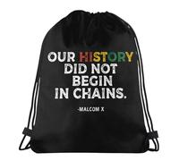 con Coulisse Sacca da Ginnast Our History Did Not Begin in Chains - Black History Shopping Zaini Lavabile in Lavatrice Borse da Palestra per Natale, Scuola, Viaggi
