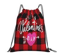 con Coulisse Zaino Coulisse Buffalo Plaid Arrow Heart Happy Love's Day Zaino Palestras Unisex Sacca Sportiva Palestra per Vacanze Adulto Uomo 36X42cm