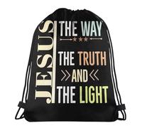 con Coulisse Zaino Coulisse Jesus The Way The Truth And The Light Zaino Scuola Stampa Sacca Sportiva per Sport Spiaggia Piscina 36X42Cm