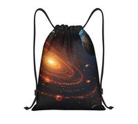con Coulisse Zaino Coulisse Outer Space Galaxy Solar Print Zainetto Fashion Borsa Palestra Scuola per Adulto Donna Piscina 36X42cm