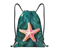 con Coulisse Zaino Coulisse Seawater Seashell Starfish Zainetto Leggero Sacca Sportiva Palestra per Uomo Sport Spiaggia 36X42cm