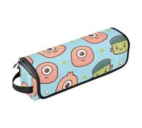 Con cuscinetto resistente al calore per ferro arricciacapelli, piastra per capelli piatta, motivo mostri kawaii, custodia da donna