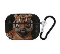 con custodia per AirPod Pro Tiger and Paws, cover rigida antigraffio in policarbonato con portachiavi, accessori per AirPod Pro 2a/1a custodia per donne e uomini, stile nero