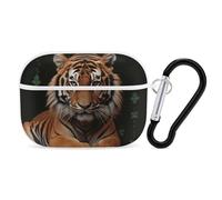 con custodia per AirPod Pro Tiger and Paws, cover rigida antigraffio in policarbonato con portachiavi, accessori per AirPod Pro 2a/1a custodia per donne e uomini, stile bianco