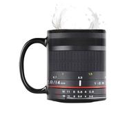 con della fotocamera, da caffè in ceramica resistente, coperchio realistico da viaggio, ideale come regalo in stile professionale per fotografie, caffè, tè, casa, ufficio