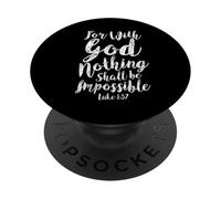 Con Dio Niente Impossibile Scrittura Bibbia Versetto Cristiano PopSockets PopGrip Adesivo