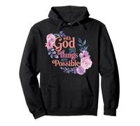 con Dio Tutte Le Cose Sono Possibili Preghiera Versetto Bibbia Felpa con Cappuccio