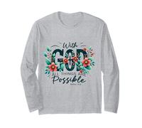 con Dio Tutte Le Cose Sono possibili Vangelo biblico Maglia a Manica