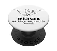 Con Dio tutte le cose sono possibili versetto colomba PopSockets PopGrip Adesivo