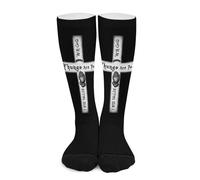 Con Dio tutto è possibile Calzini a compressione cristiani per donne e uomini, calze alte per la corsa e i viaggi Calze a compressione per uomo e donna, modello a gambaletto alto, ideali per la corsa