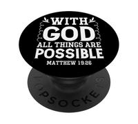 Con Dio Tutto È Possibile - Citazione Matteo 19:26 PopSockets PopGrip Adesivo