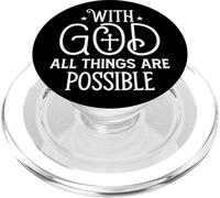 Con Dio Tutto È Possibile - Citazione Motivazionale PopSockets PopGrip per MagSafe