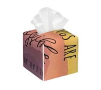 Con Dio tutto è possibile Matteo 19:26 Portafazzoletti in pelle di lusso, portafazzoletti quadrato in pelle pieno fiore da 5 pollici con coperchio facile da riempire per l'arredamento della scrivania