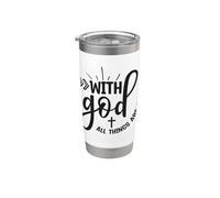 Con Dio tutto è possibile Tee Trendy Christian Bicchiere termico in acciaio inox doppia parete