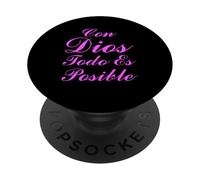 Con Dios Todo Es Posible Bibia Español Spagnolo Rosa Catolica PopSockets PopGrip Adesivo