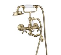 con doccia a forma di telefono, miscelatore for acqua calda e fredda, oro(Brushed Gold)