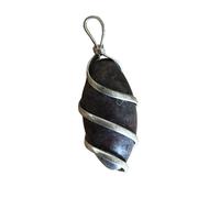 Con Filo Avvolto Narmadeshwar Shiva Lingam Shivling Beige Ciondolo Buona Fortuna